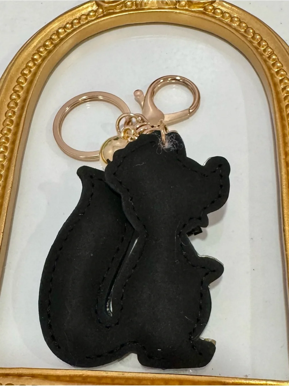 New Black Crystal Skunk  Keychain
